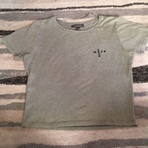 “Love More” Army Green Cropped tee